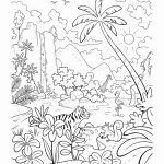 Tiger In The Rain Forest Coloring Page