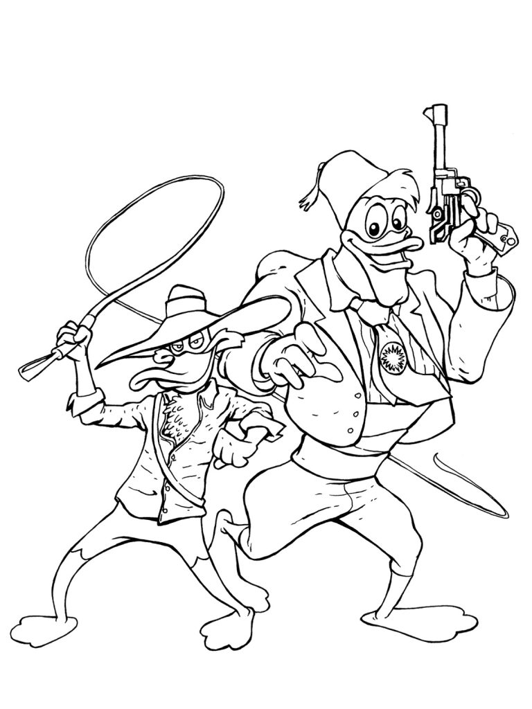 Darkwing Duck And Launchpad Mcquack Coloring Page