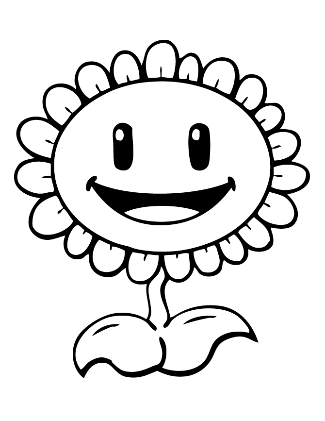 Sunflower Vs Zombie Coloring Page