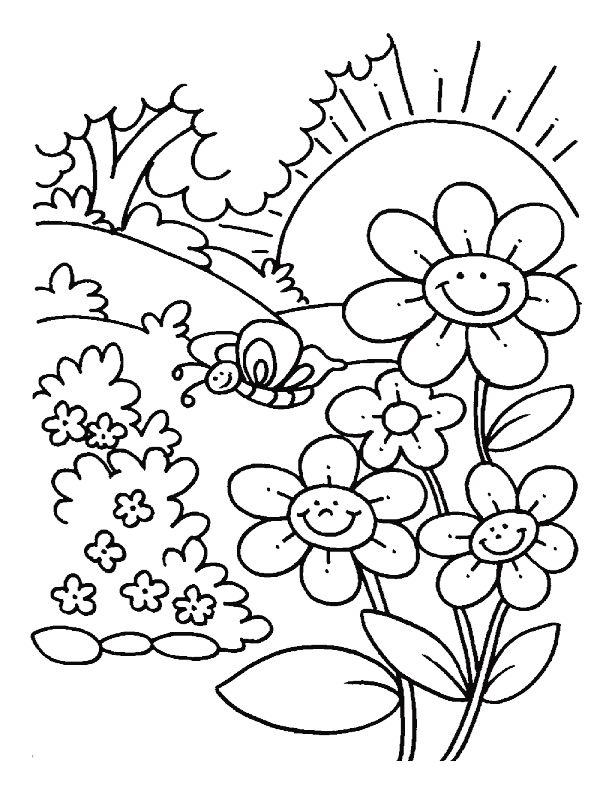 Flower Plants Coloring Page