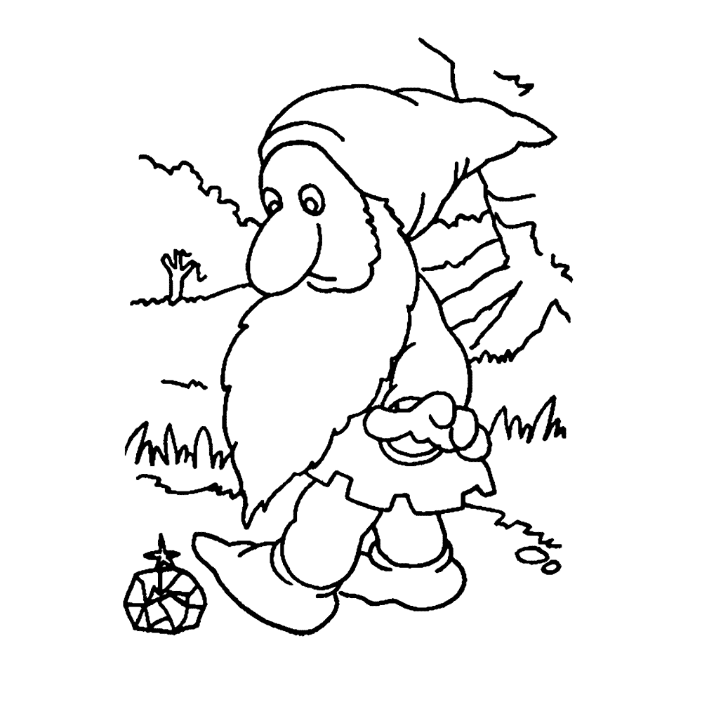 Cartoon Gnome Coloring Page