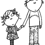 Charlie And Lola Holding Hands Coloring Page