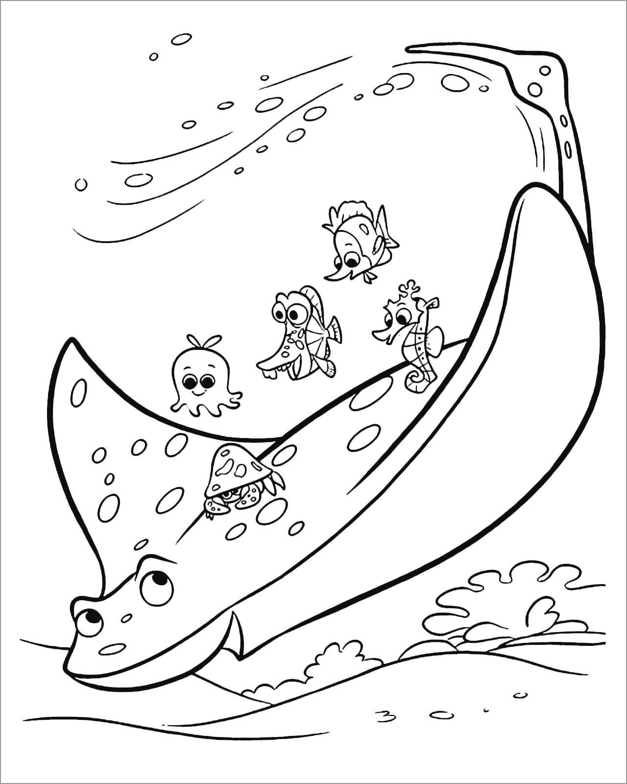 Manta Ray Coloring Page, Audio Stories for Kids, Free Coloring Pages