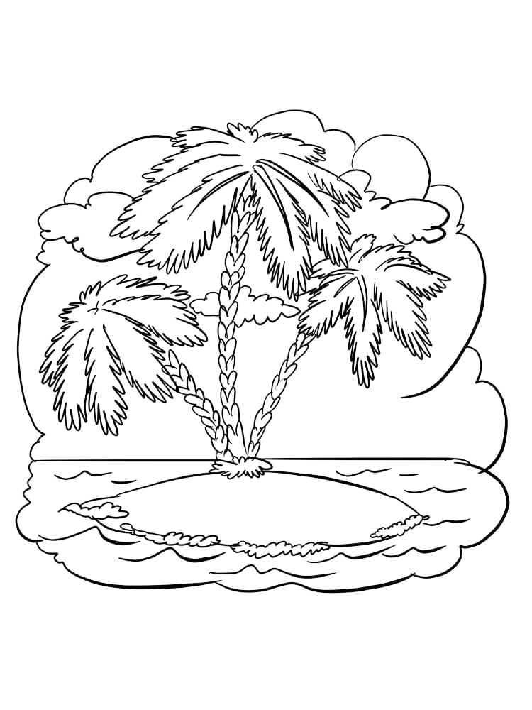 simple island coloring pages