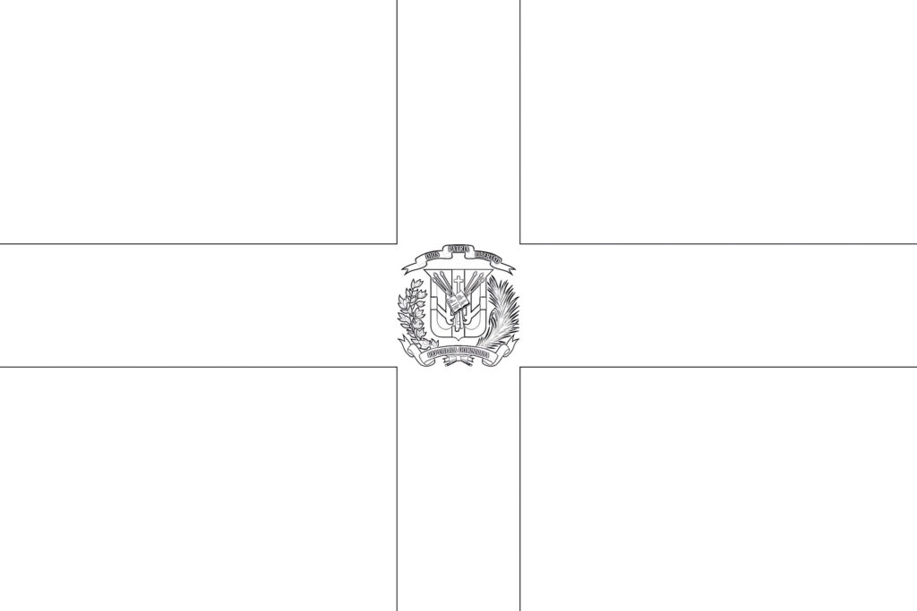 Dominican Republic Flag Coloring Page