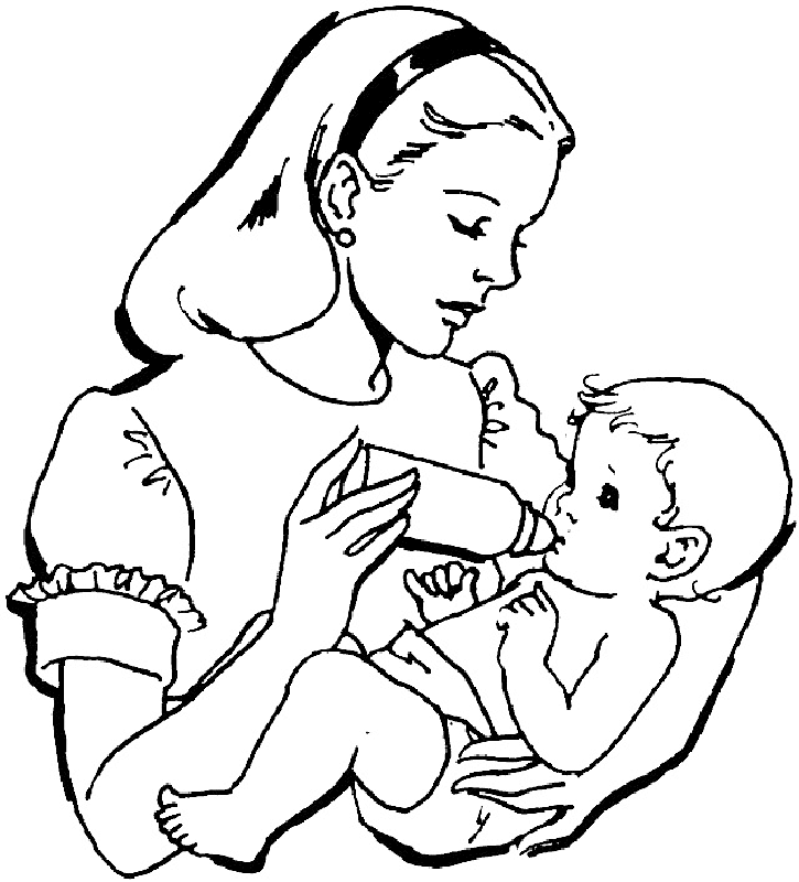 Millers Daughter And Baby In Rumpelstiltskin Coloring Page