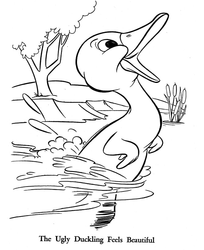 Ugly Duckling Feesl Beautiful Coloring Page