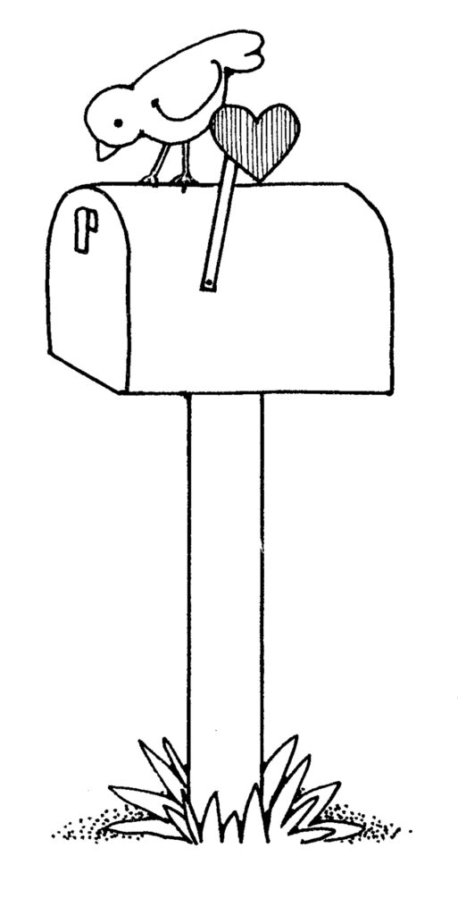 Bird On Mailbox Coloring Page