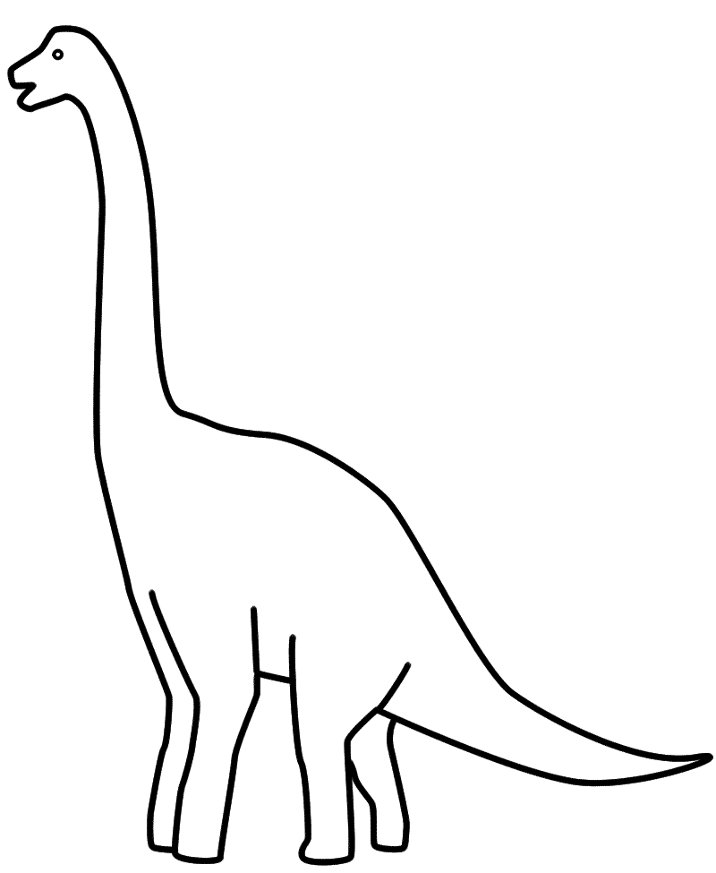 Brachiosaurus Line Art Coloring Page