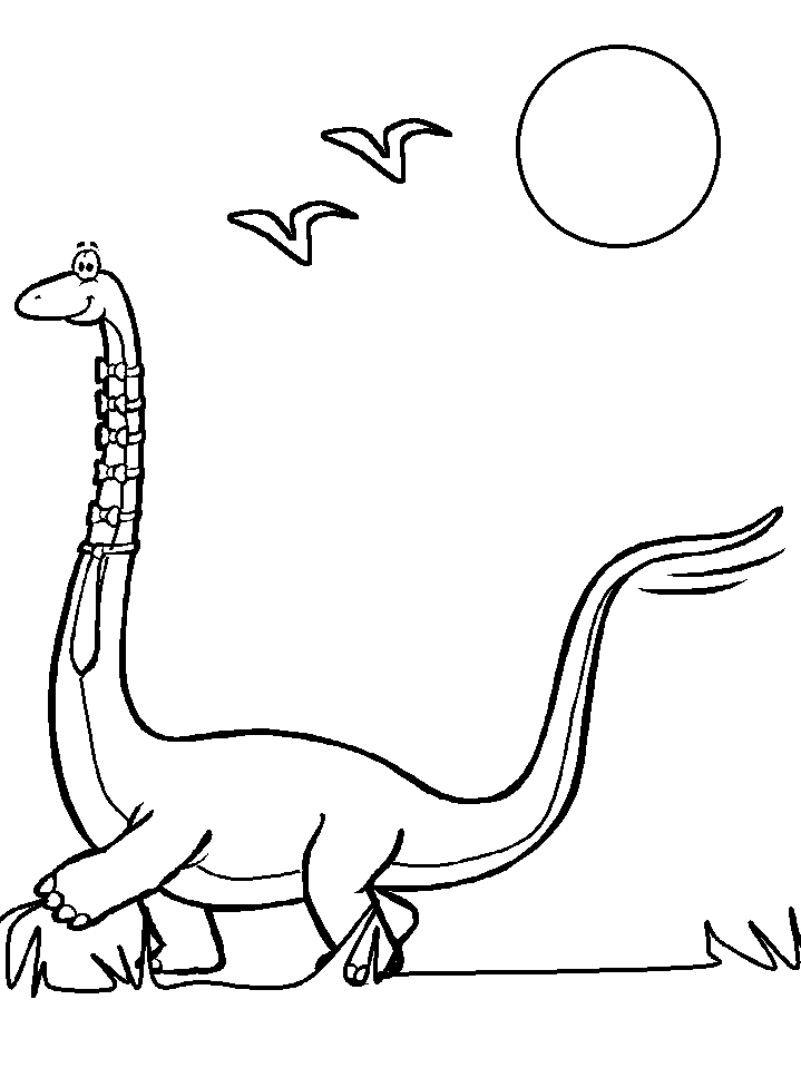 Brachiosaurus With Neckties Coloring Page