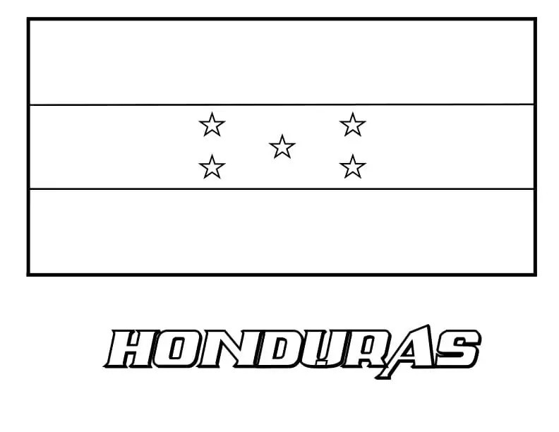 Flag Of Honduras Coloring Page