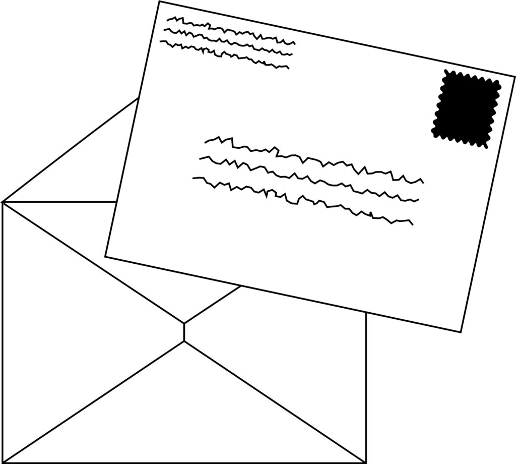 Letter And Postcard Coloring Page