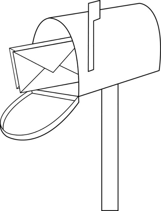 Mail Box Wth Letters Coloring Page