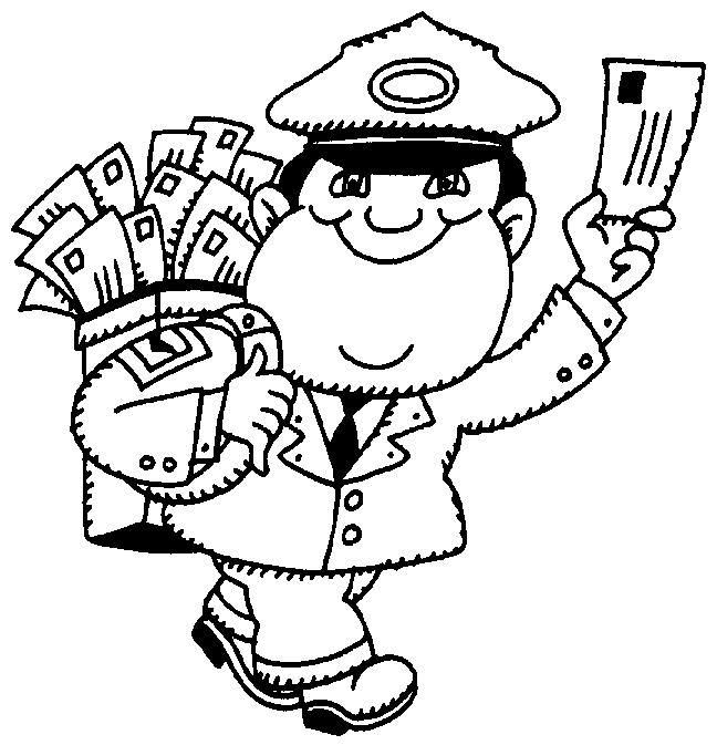 Mailman Has A Letter Coloring Page