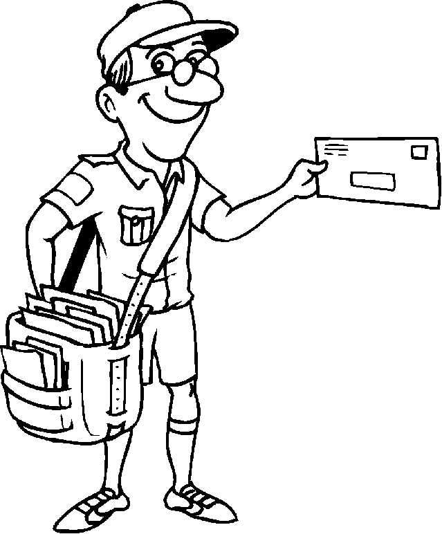 Mailman With A Letter Coloring Page