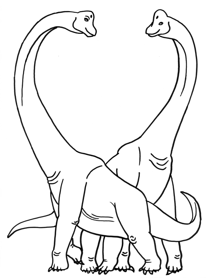 Two Brachiosaurus Coloring Page