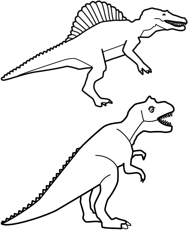 Two Spinosaurus Coloring Page
