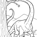 Brontosaurus Eating Leaves Coloring Page