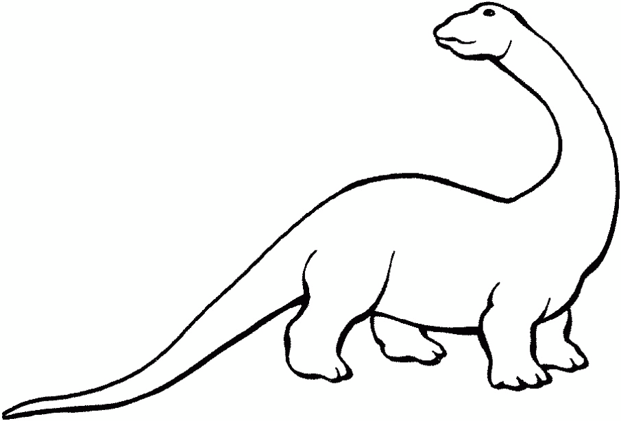 Brontosaurus Line Art Coloring Page
