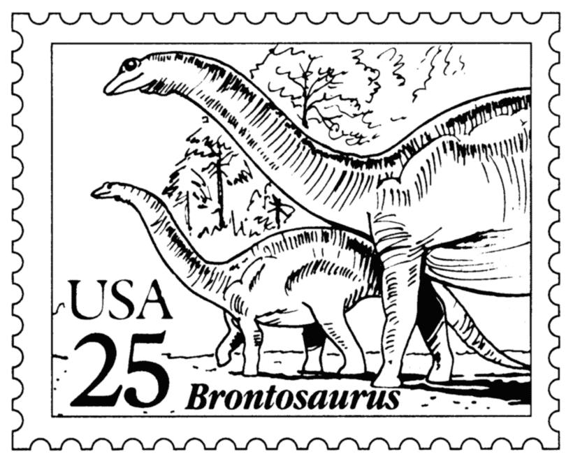 Brontosaurus Stamp Coloring Page
