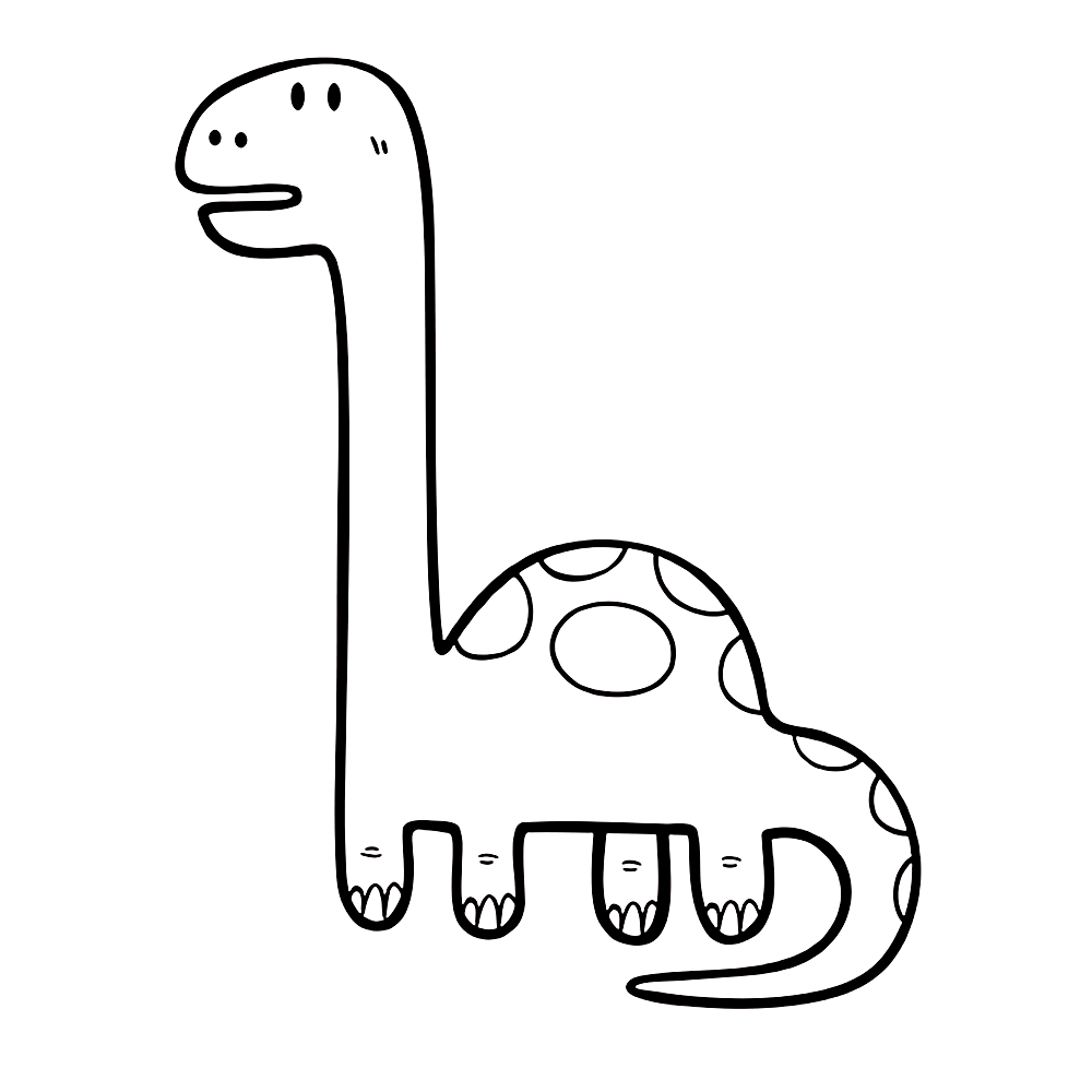Cartoon Brontosaurus Coloring Page