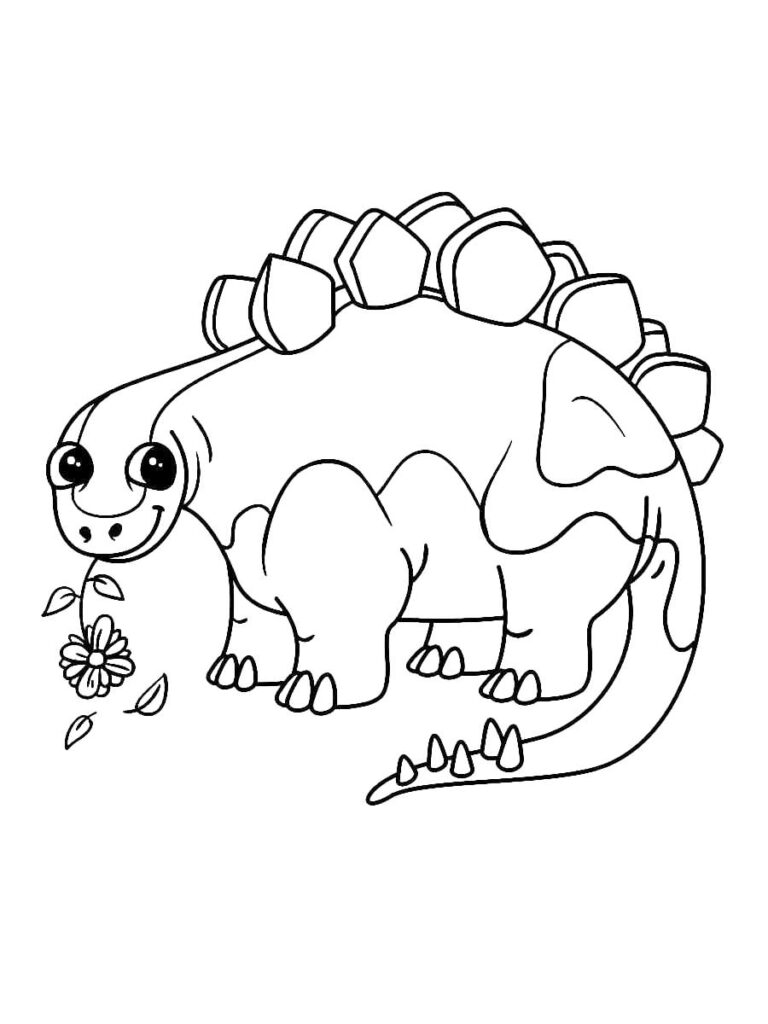 Cartoon Stegasaurus Coloring Page