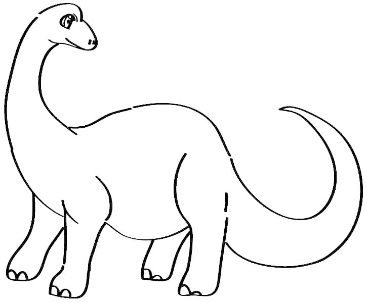Cute Brontosaurus Coloring Page