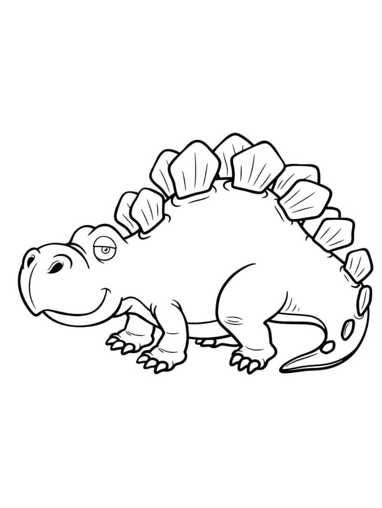 Cute Stegasaurus Coloring Page