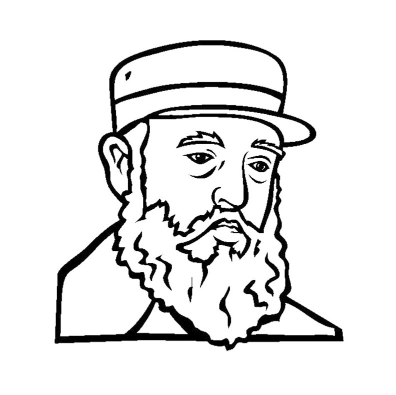 Fidel Castro Cuba Coloring Page