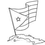 Flag Of Cuba Coloring Page