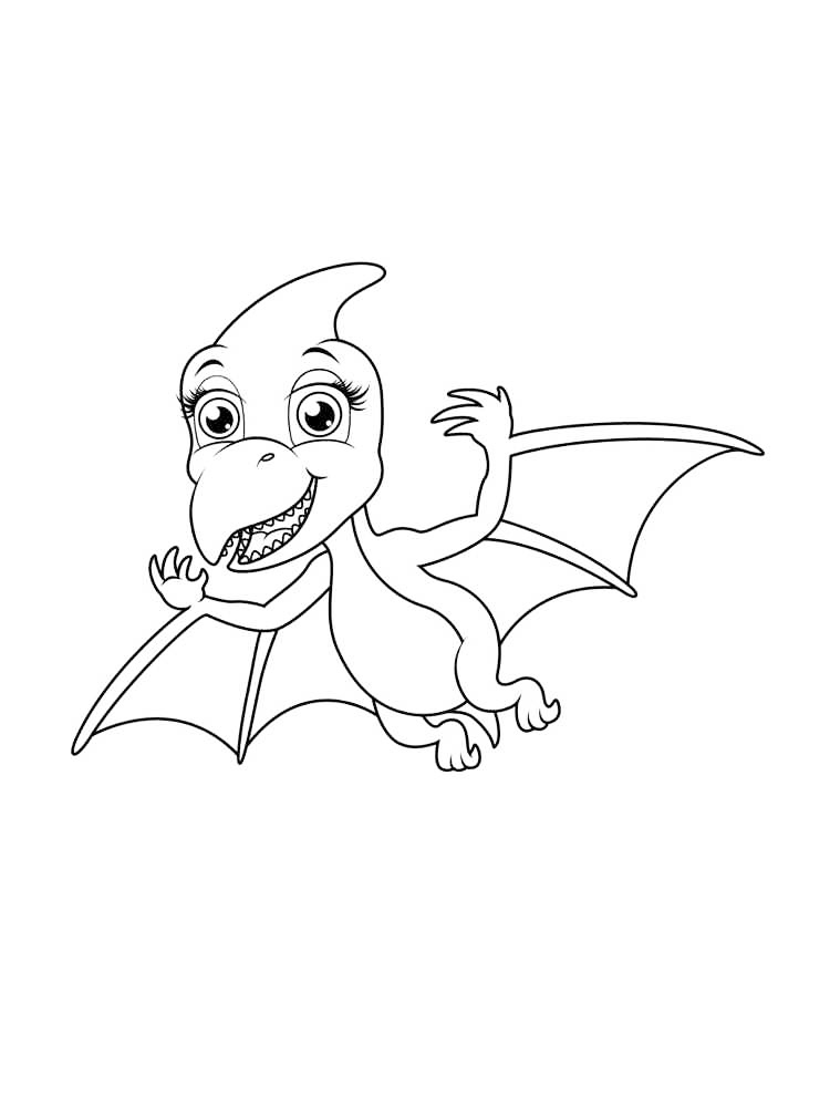 Girl Pterodactyl Coloring Page