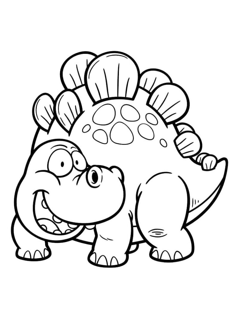 Happy Stegasaurus Coloring Page