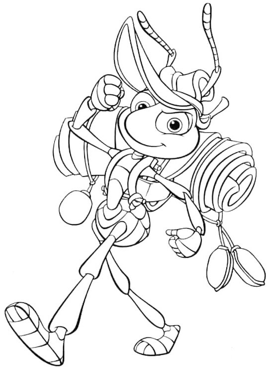 Hiking Ant Coloring Page