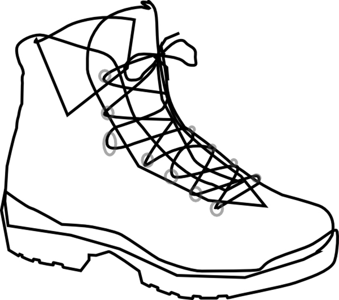 Hiking Boot Coloring Page