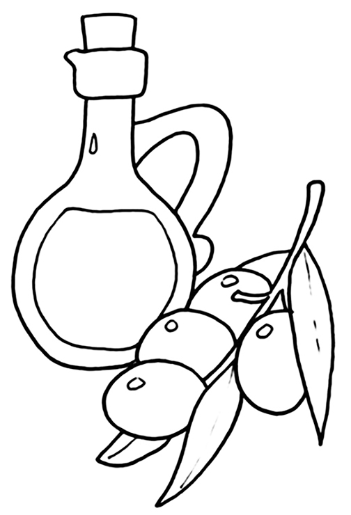 Jar Of Olive Oil Coloring Page