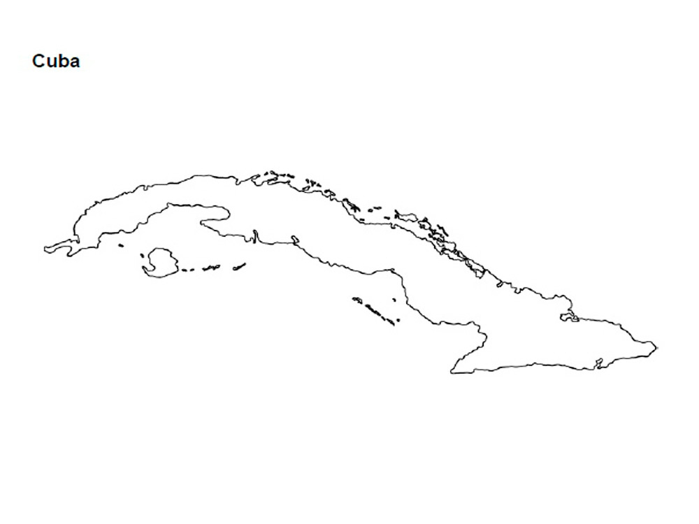 Map Of Cuba Coloring Page