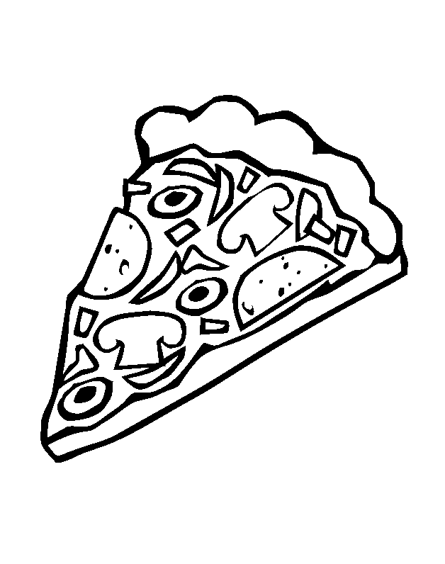 Olives On Pizza Coloring Page