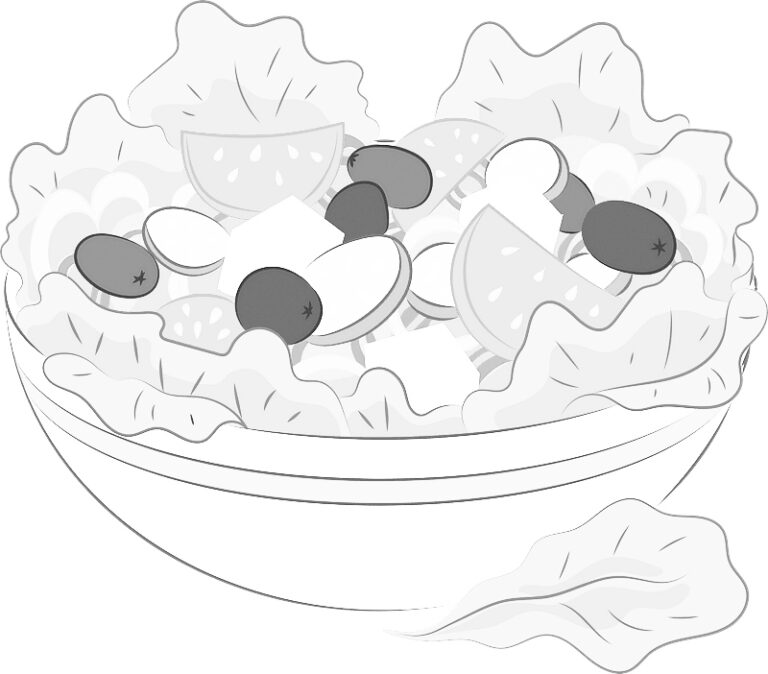 Olives On Salad Coloring Page