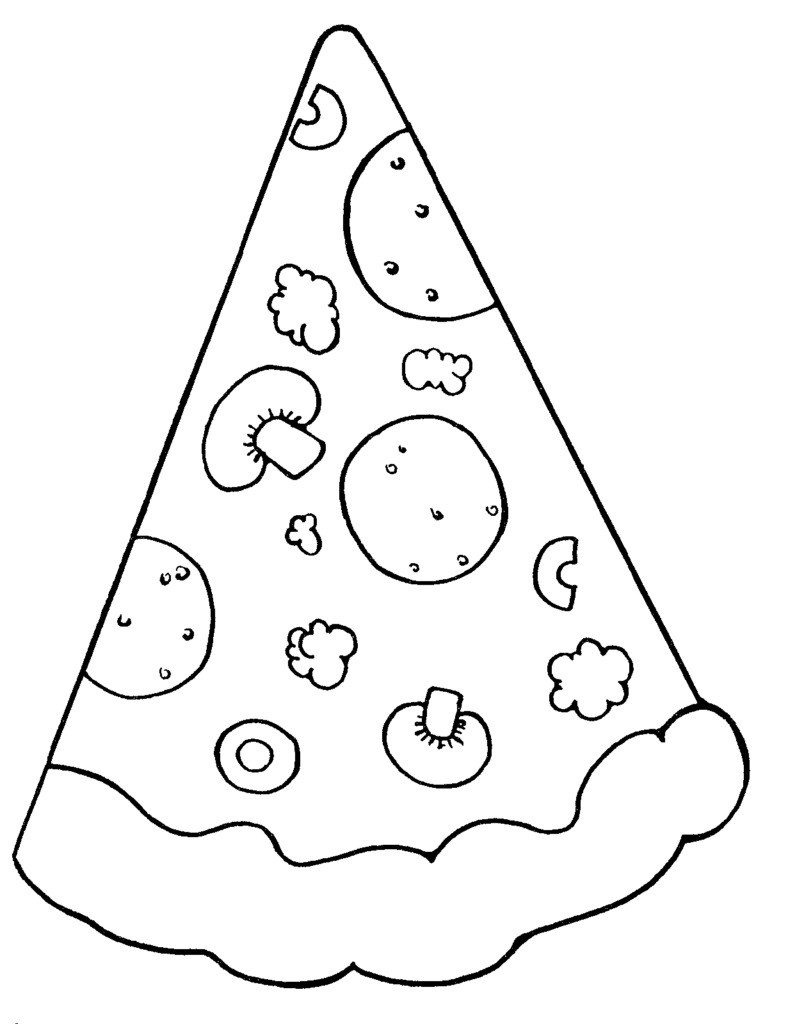 Pizza With Olives Coloring Page