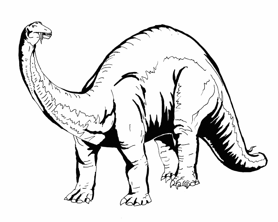 Realistic Brontosaurus Coloring Page