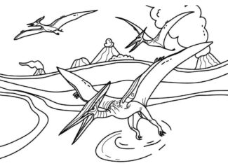 Realistic Pterodactyl Coloring Page