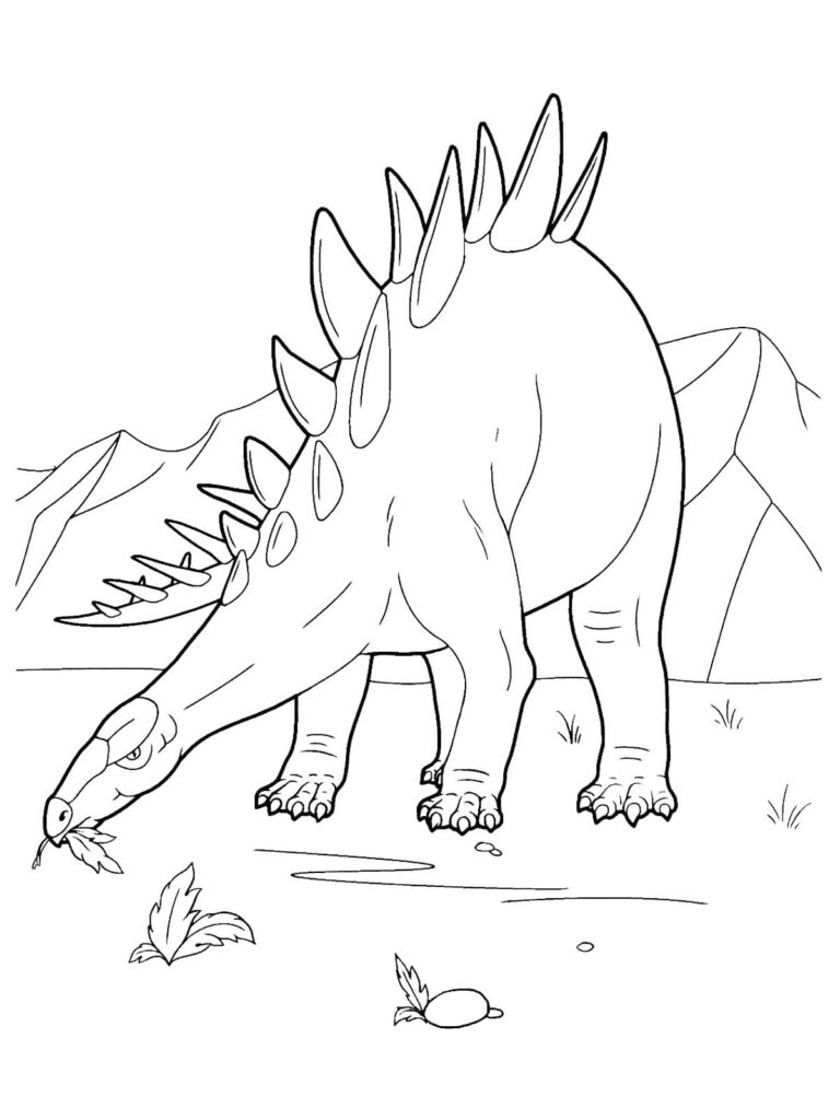 Realistic Stegasaurus Coloring Page