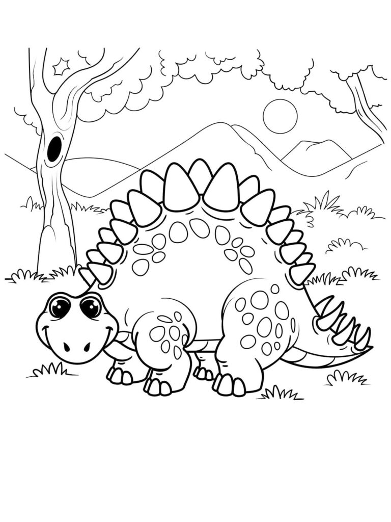Stegosaurus Cartoon Coloring Page
