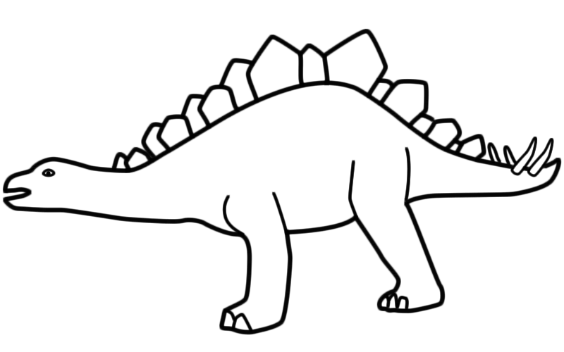 Stegosaurus Line Art Coloring Page
