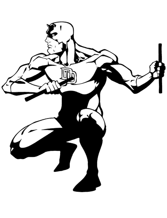 Daredevil Action Coloring Page