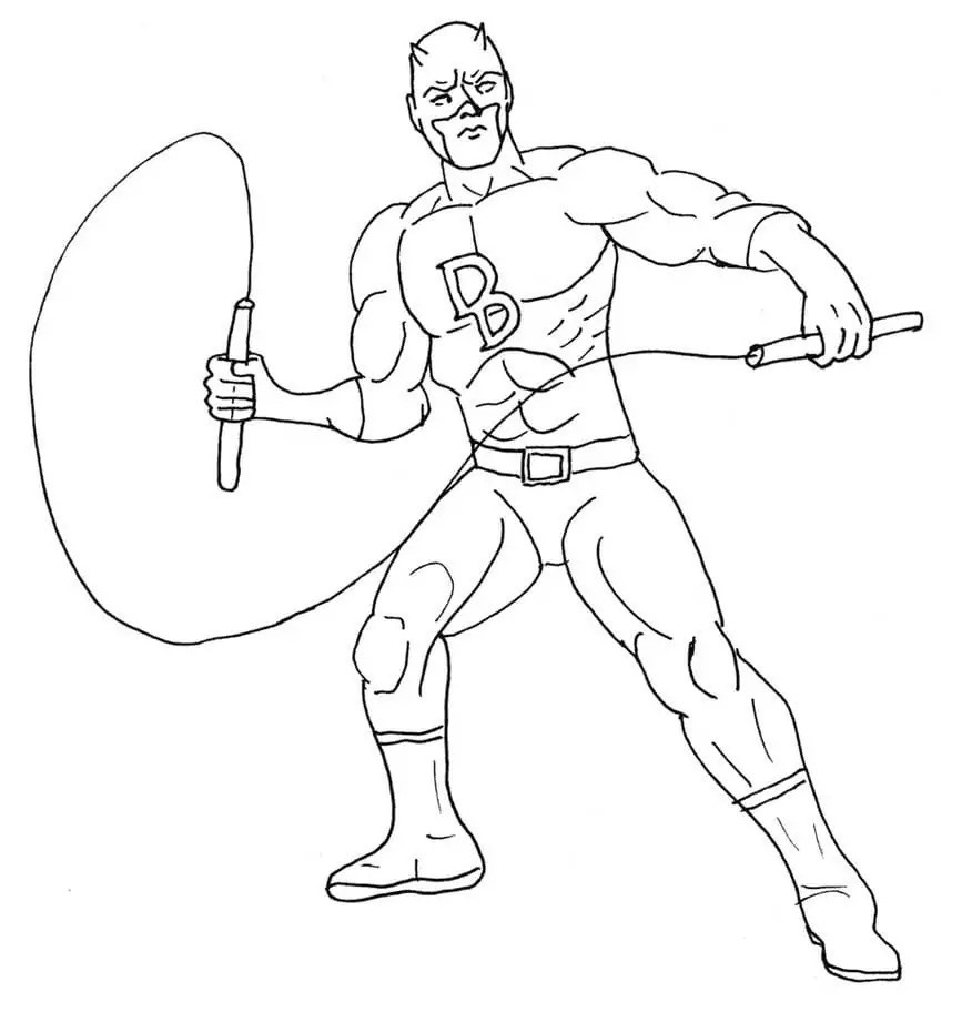 Daredevil Billy Club Coloring Page