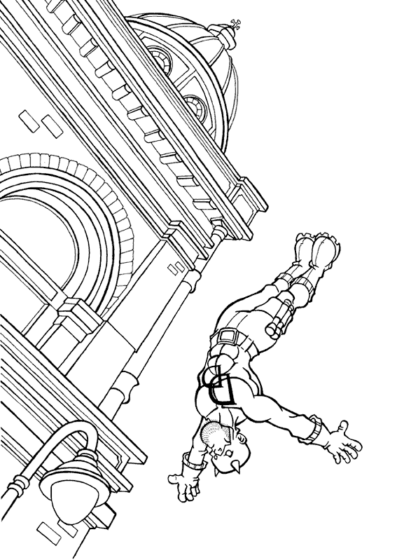 Daredevil Falling Coloring Page