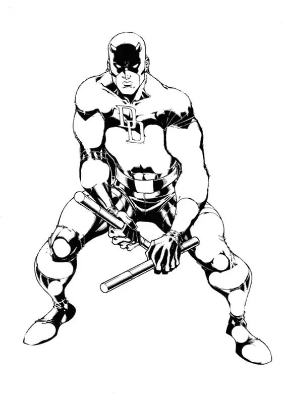 Daredevil Sticks Coloring Page