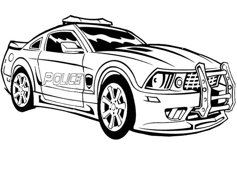 Fast Police Car Coloring Page