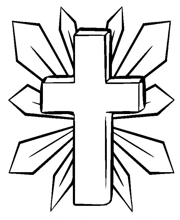 Holy Cross And Crystals Coloring Page